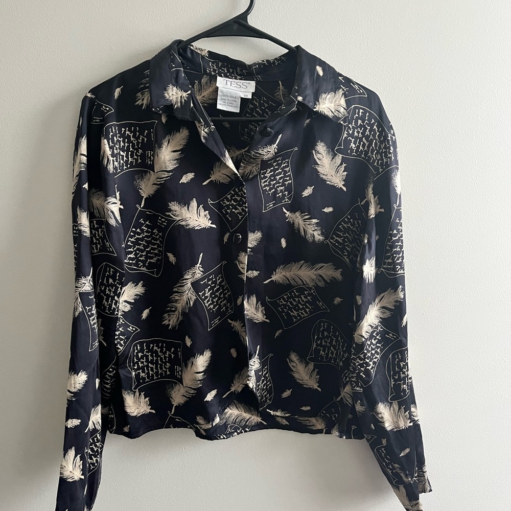 Vintage Silk Cropped Blouse